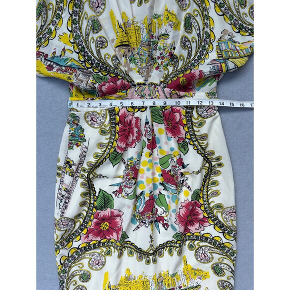 Anthropologie Collette Dinnigan Scenic‎ 100% Silk Dress size 0 EUC floral shift - Picture 7 of 8